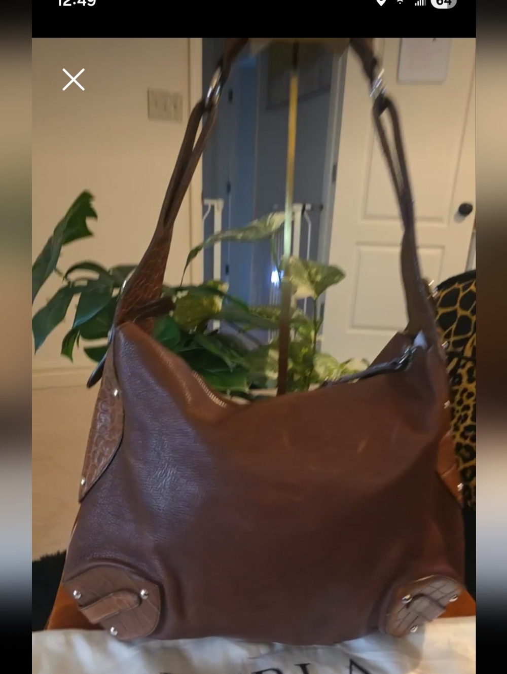 FURLA ITALIAN Brown Leather LUX Shoulder Bag Reposh - Picture 13 of 13
